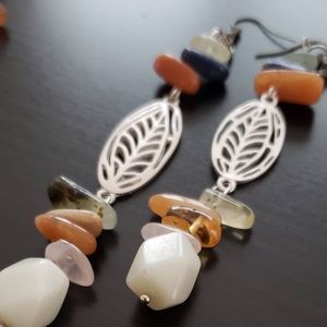 Handcrafted colorful necklace and earring set